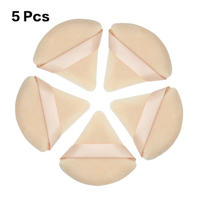 Mini esponja triangular para maquillaje facial, 5/10 Uds., cosméticos, esponja para polvos faciales de algodón suave, herramientas para maquillaje de terciopelo lavables: Rosa