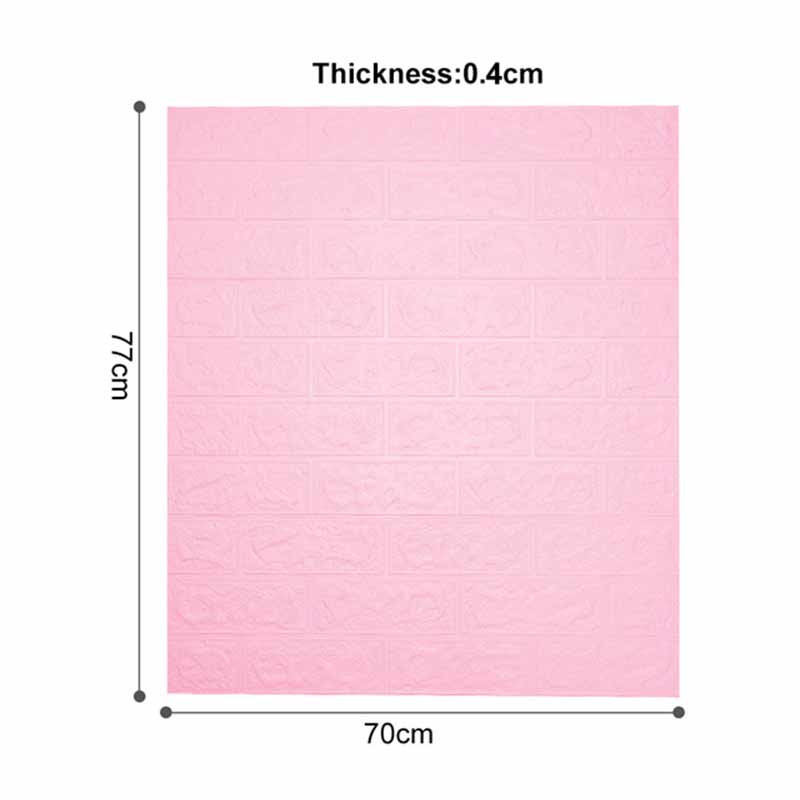 3D Wall Stickers Brick stone pattern Self-Adhesive Wall paper Waterproof DIY 70*77cm 3D Marble Brick Wall Papers for Kids Room: Pink