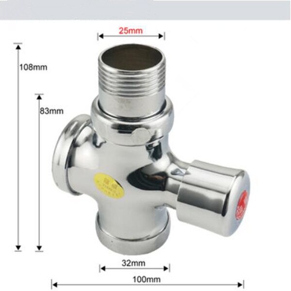 1PC Toilet Flush Valve Button Type 3/4" 1" PT Male Thread Dia. Pissing Hand By Flushing Valve Delay Self-closing: Zinc Alloy 3l4 inch