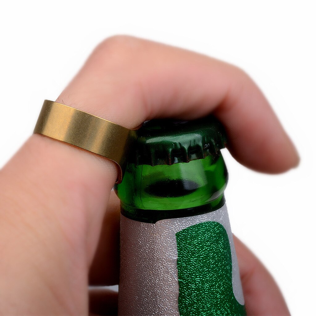 5 farve ølåbnere i rustfrit stål fingerring flaskeåbner bar hjemmekøkken ølflaskeåbner