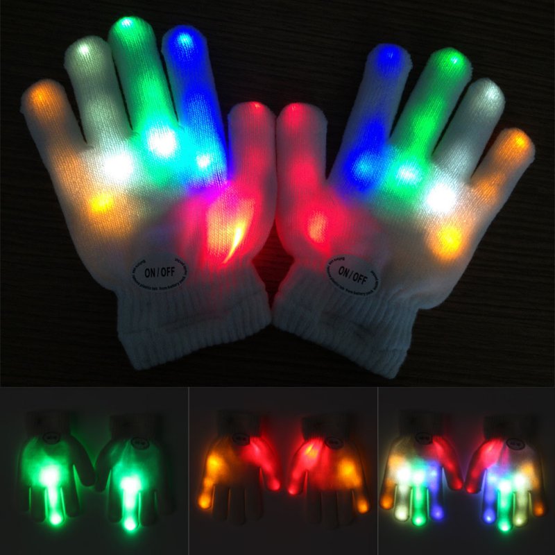 glühend Handschuhe Halloween freundlicher LED Rave Blinkt Warme Handschuh Licht hoch Finger Spitze Beleuchtung