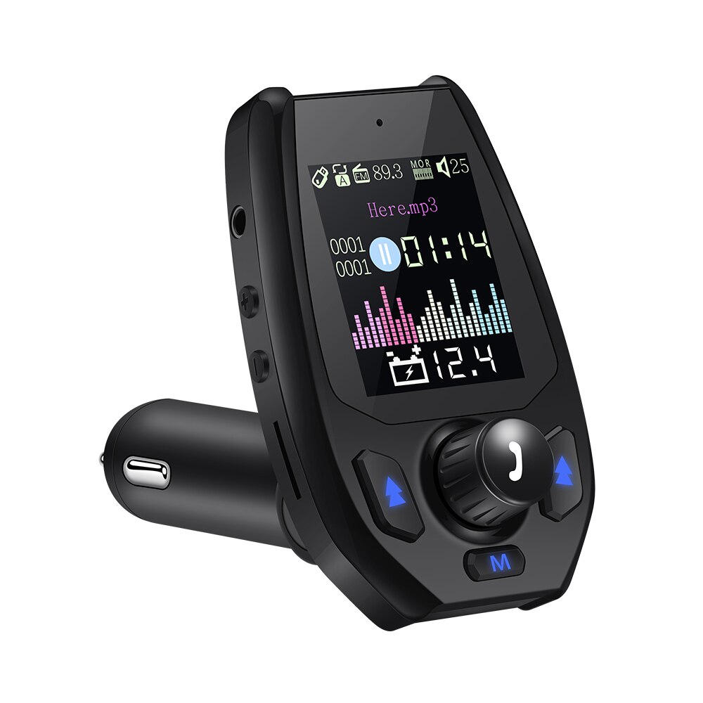 Onever Bluetooth 5.0 5V3.1A FM Transmitter Bluetooth Adapter Battery Voltage Double USB charger with Voice Prompts Modulator: Default Title