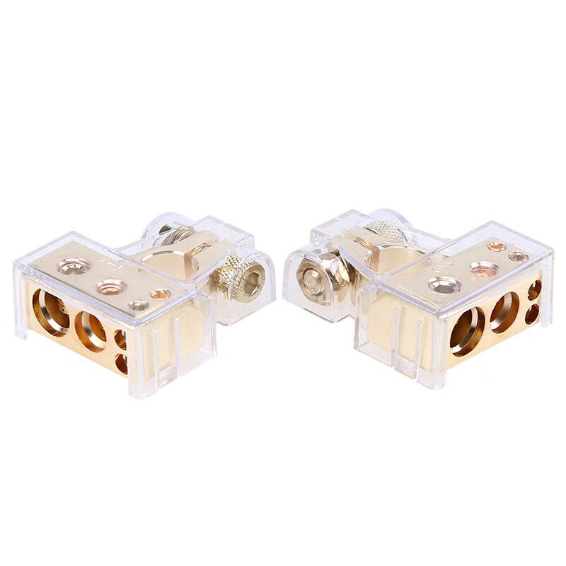 Car Battery Terminal Clamp Connector With Cover Positive+Negative Accessories
