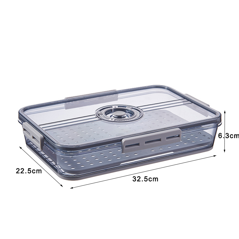 Refrigerator Storage Box Kitchen Storage Containers for Food Vegetable Fruit Timekeeping Frozen Storage Box Freezer Sealed Box: Grey 7003
