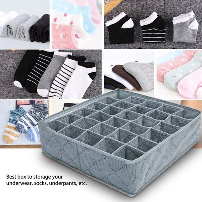 30 Grids Underwear Socks Storage Drawer Closet Bam... – Grandado