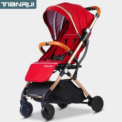 Mini poussette portable pour bébé, ultra légère, inclinable et pliable: red