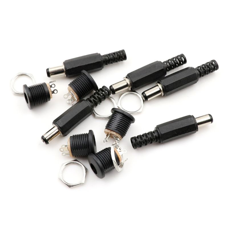 10 pcs 12V 3A Plastic Male Plugs + Female Socket Panel Mount Jack DC Power Connector Electrical Supplies