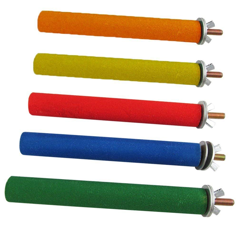Percha de madera con soporte para jaula de pájaros, juguete de molienda para pájaros, loros, guacamayo, periquitos, cacatúa, Conure, Lovebird, pinzón: Default Title