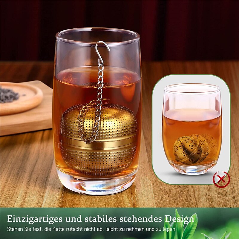 Colador de té Infusor de té de acero inoxidable, filtro prémium para té suelto, aromatizante, venta de PR