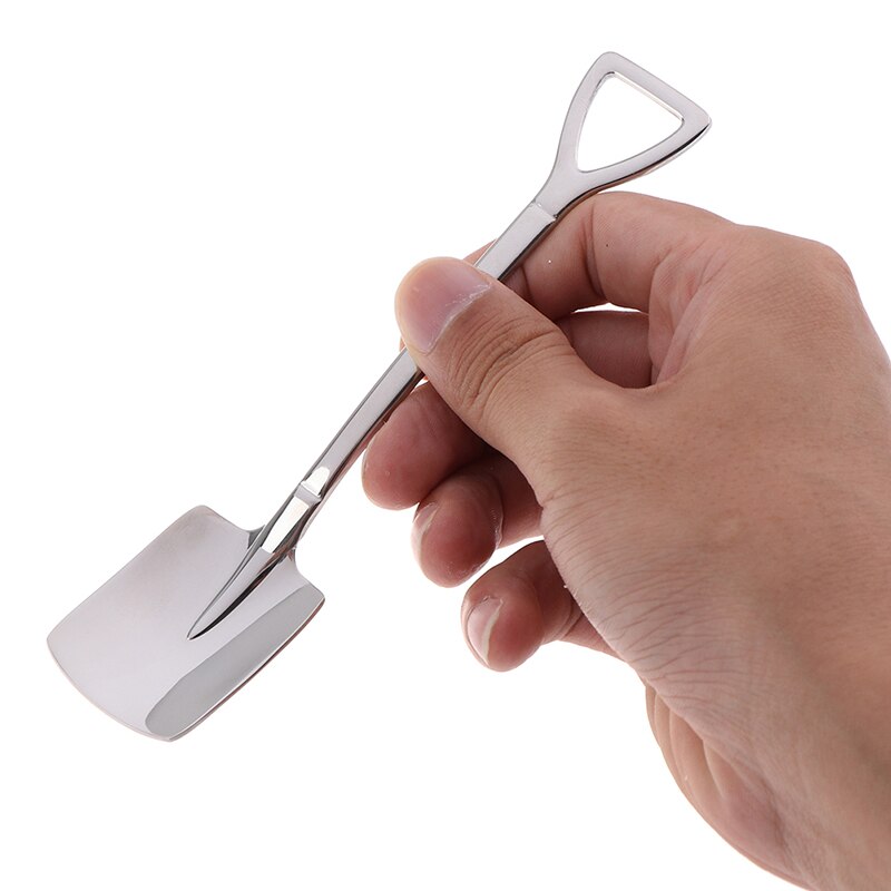 1 st retro spade kaffesked rostfritt stål dessert sked vattenmelon sked glass sked spets spade platt spade gou