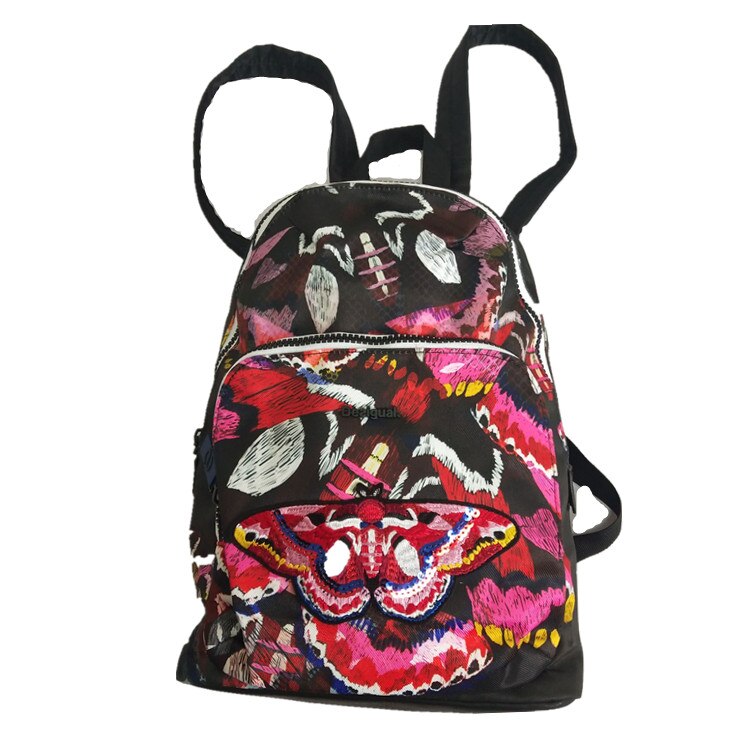 Spanish Printed Butterfly Embroidery Backpack School Bag