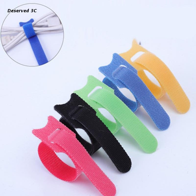 15x Adjustable Polyester Loop Cable Ties Cable Tidy Strap Multi Color Cable Organizer Releasable Velc ro Cleat Strap