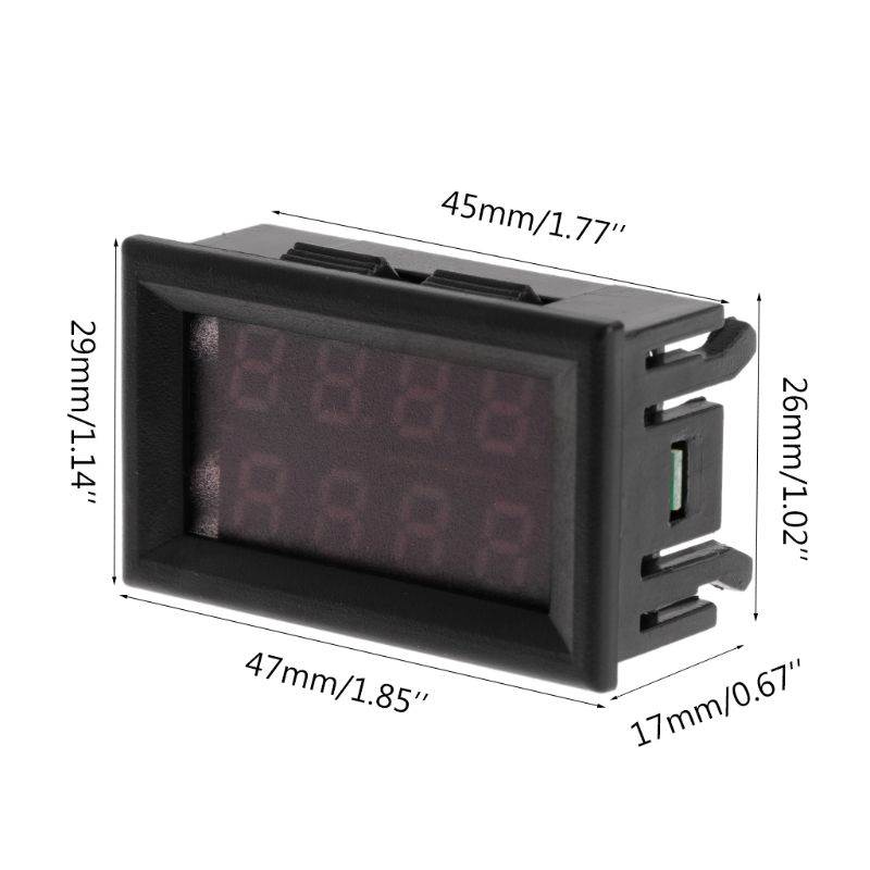 0.28\" Digital DC 200V 10A Voltmeter Ammeter 4 Digit 5 Wire Voltage Current Meter 090E