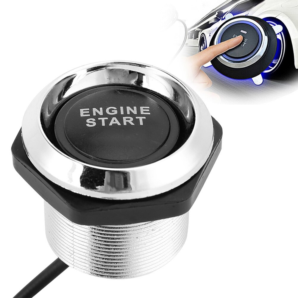 12V durable Blue Engine Start Button Car Engine Start Stop Push Button Ignition Starter Kit Auto Modification Accessory