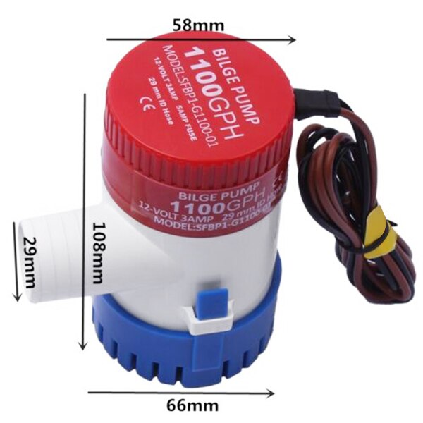 1100Gph Bilge Pump Marine Water Pump Diving Yacht Bilge Pump Bilge Pump