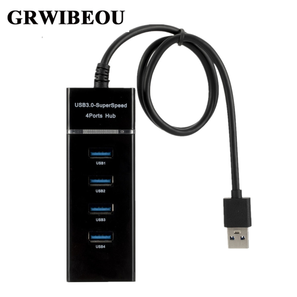 Grwibeou 4 Poorten High Speed Hub High-Speed 4 Port Usb 3.0 Multi Hub Splitter Uitbreiding Voor Desktop Pc laptop Adapter Usb 2.0 Hub