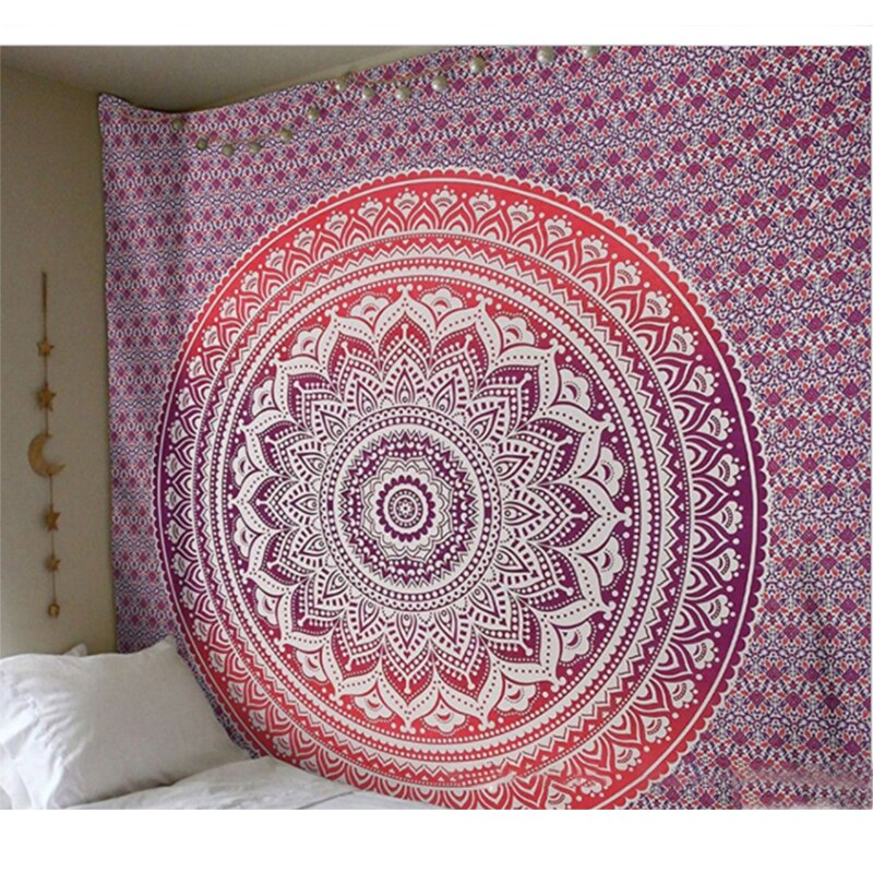 150*210cm Large Mandala Indian Beach Mat Polyester Thin Blanket Tapestry Wall Hanging Bohemian Yoga Shawl Mat Blankets