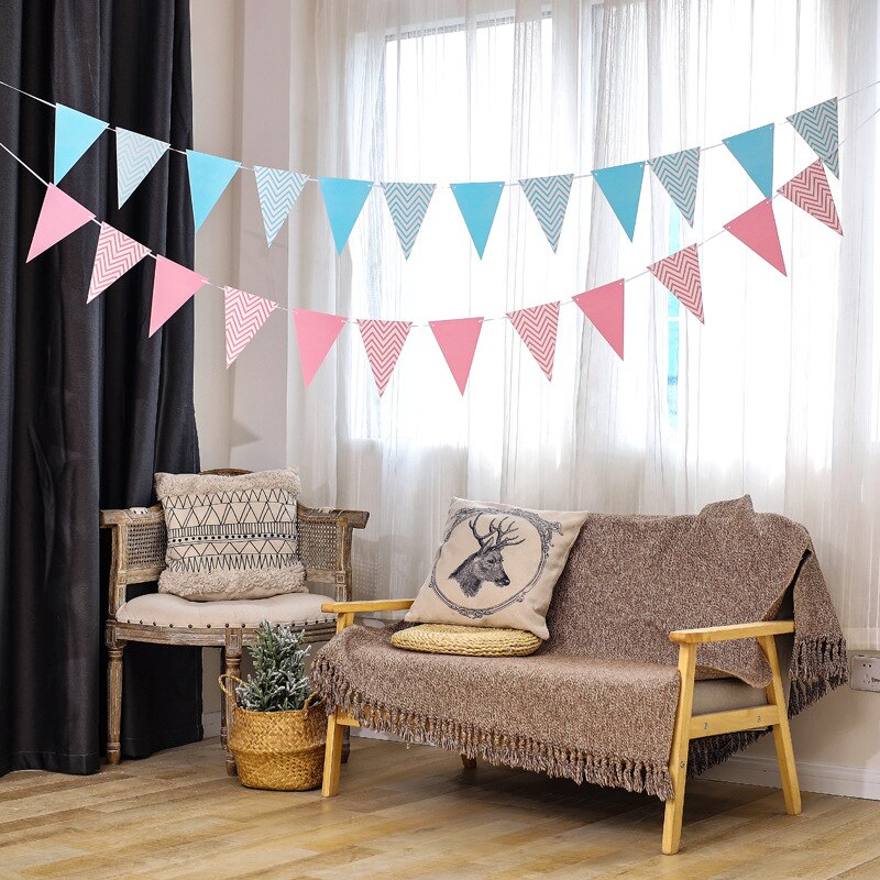 Rose or joyeux anniversaire décoration bannière 1st premier anniversaire garçon fille fête enfants adulte banderoles tissu drapeaux guirlande