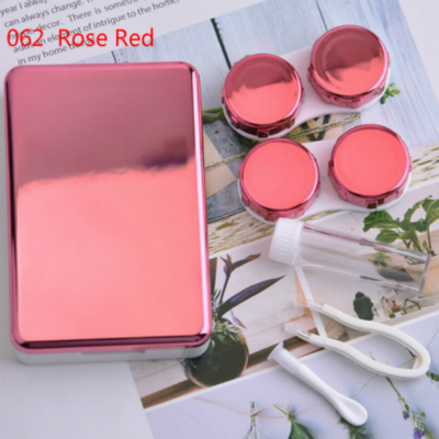 colored Contact Lens Case With Mirror women Colored Contact Lenses box eyes contact lens container J1520