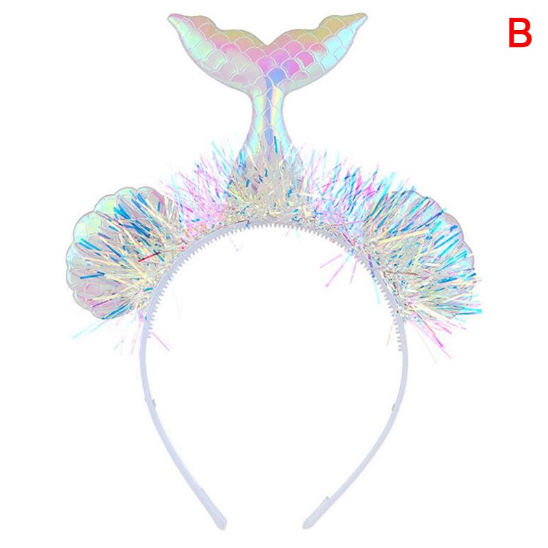 Diadema con corona de de sirenita, sombrero con cola de sirena, ACCESORIOS FOTOGRÁFICOS para niña, de cumpleaños, accesorios para el cabello de sirena: 9