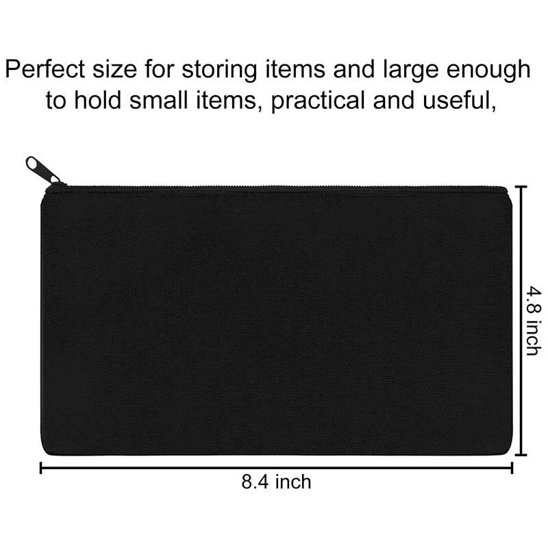 20 sztuk woreczek płócienny z zamkiem torby torebki na makijaż piórnik puste DIY torby rzemieślnicze robić podróży DIY szkoła rzemiosła, czarny