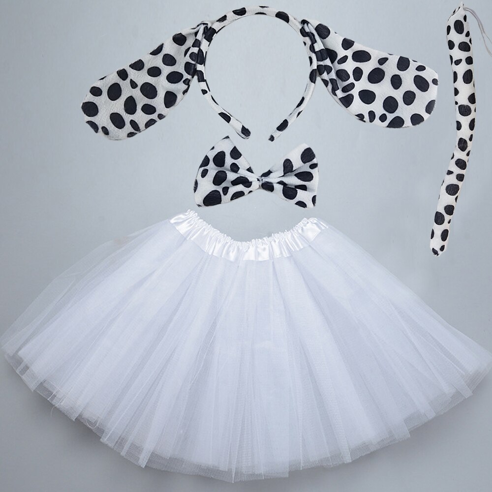 Kids Kinderen Meisje Dier Kostuum Hond Dalmatische Cosplay Hoofdband Tutu Rok Tie Party Props Baby Shower Halloween