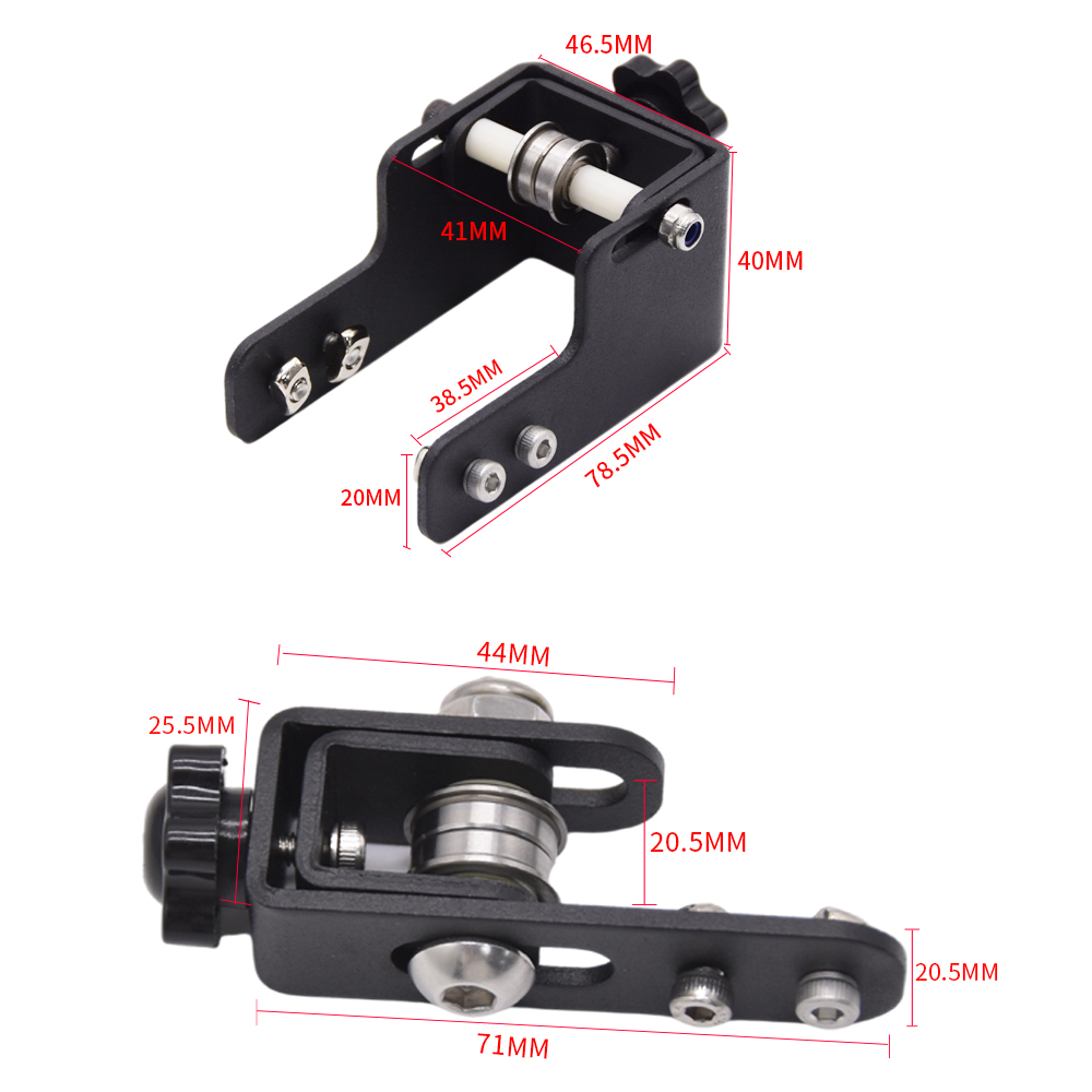 Tensor de correa serie Ender 3 CR10, perfil , eje X 2040 4040, eje Y, correa síncrona de sincronización, tensión de estiramiento, pieza de impresora 3D: Gris