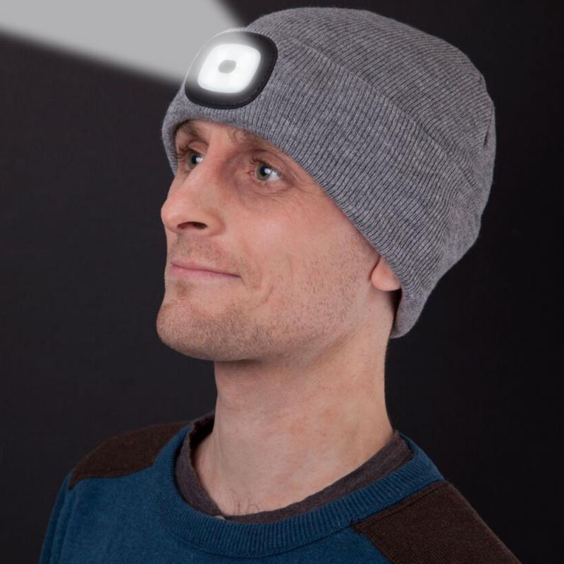 Unisex syksy talvi led valaistu lippalakki lämpimät pipot ulkokalastus juoksu pipo hattu flash miehet naiset retkeily kiipeilylakit