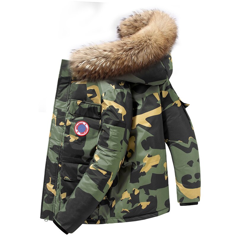 Heren En Dames Donsjack Winter Hooded Man Parka Witte Eend Bont Outdoor Jassen Dikke Warme Gewatteerde Sneeuw Vrouwelijke Bovenkleding