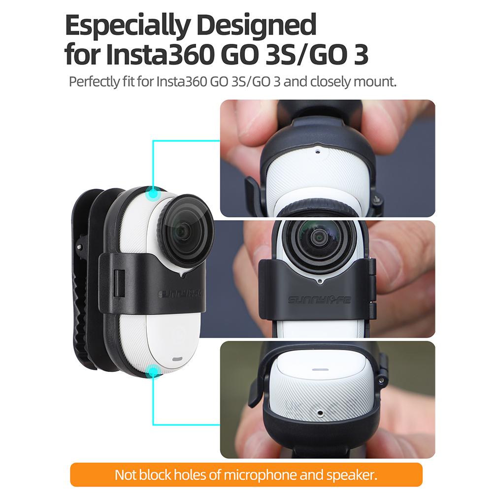 Neue Rucksack Clip Halfter Für Insta360 GEHEN 3 S/gehen3 Anti-Shake 360 Drehung Clip Halterung Für Insta360 gehen3 Sport Kamera Zubehör