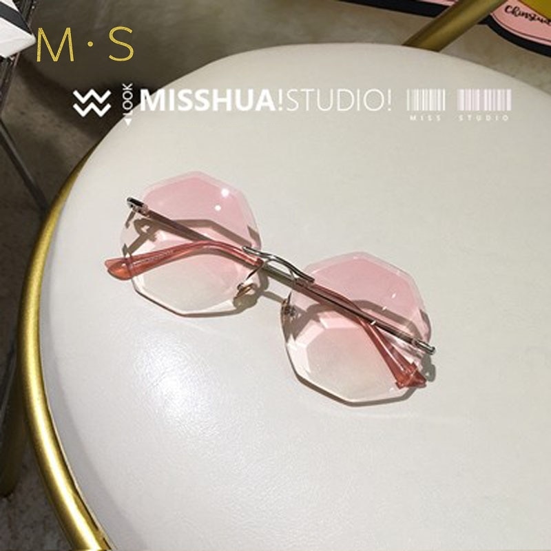 Runde solbriller kvinder overdimensionerede briller gradient brun pink uden solbriller til kvindeligt mærke  uv400