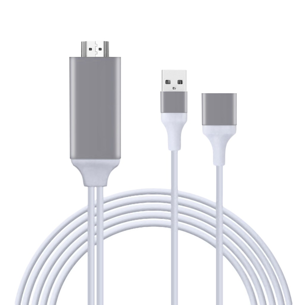Usb naar hdtv-adapter/converterkabel, kabel voor het aansluiten van je telefoon op je telefoon en tv (compatibel met ios en android).: Wit
