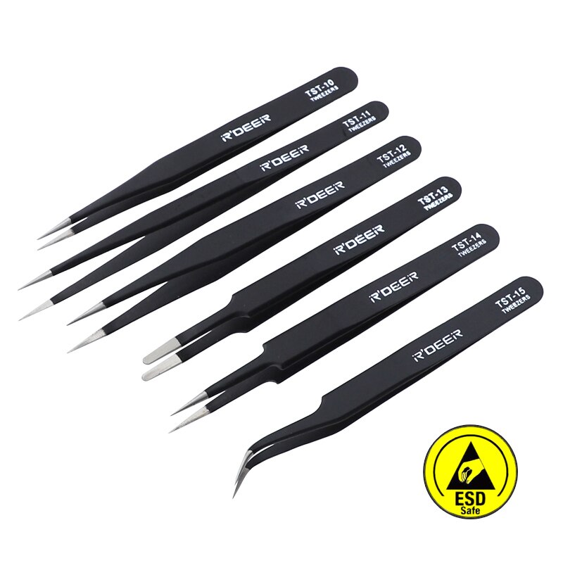 Juego De Pinzas De Precisión, Acero Inoxidable Antiestático | Meses Sin