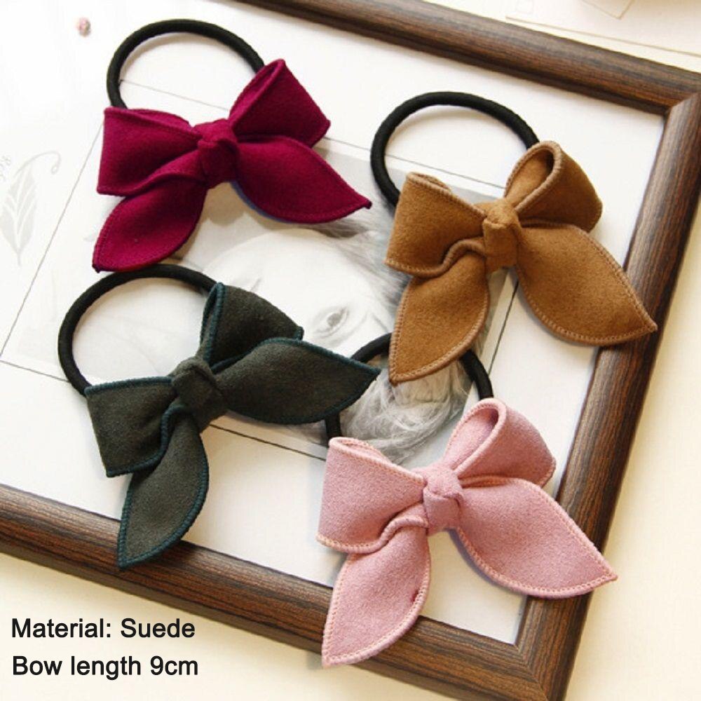 Lazo de cuero para niña y mujer, lazos para el pelo, accesorios para el cabello, cuerda de goma, diadema elástica sólida, 1 unidad