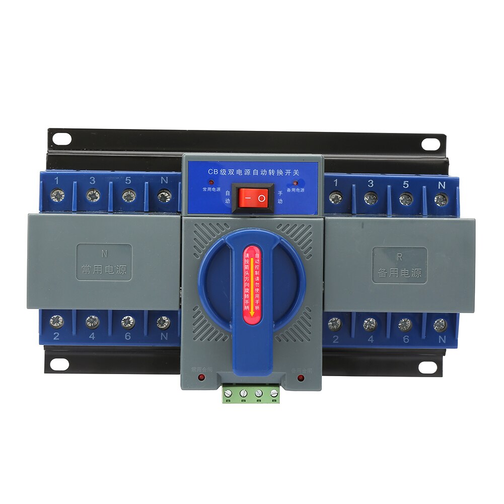 63A 4P 110V Dual Power Supply Automatic Transfer Switch 110V Blue Dual Power Automatic Transfer Switch ATS Rated Voltage