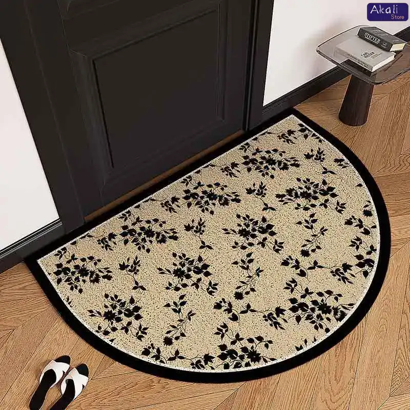 Semicircular Flower Doormat Anti-slip Cuttable Coil Floor Mat Suitable for Home Kitchen Entrance Home Floor Decoration