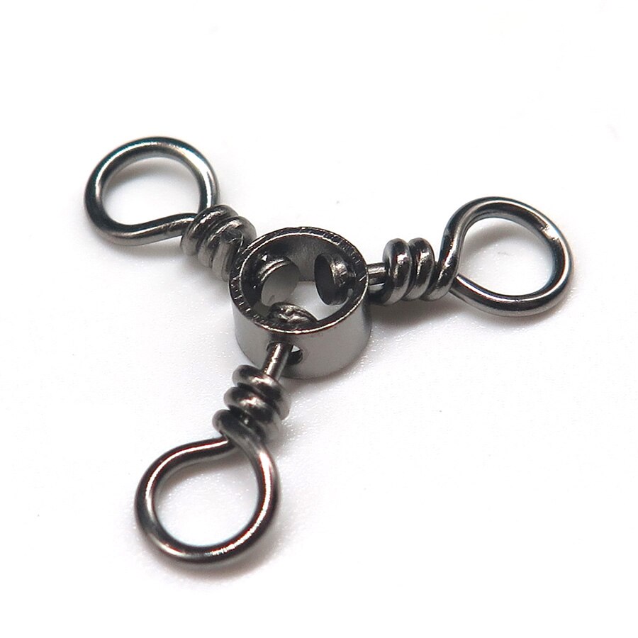 Minfishing 25 pcs Sea Fishing 3 ways Swivel Rolling Triple Swivels Fishing Hook connector fishing Accessories