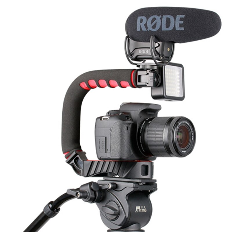 Ulanzi u-grip triple cold sko mount stabilizer handle grep rig fotostudio sett med mikrofon for dslr nikon canon smarttelefon: Default Title