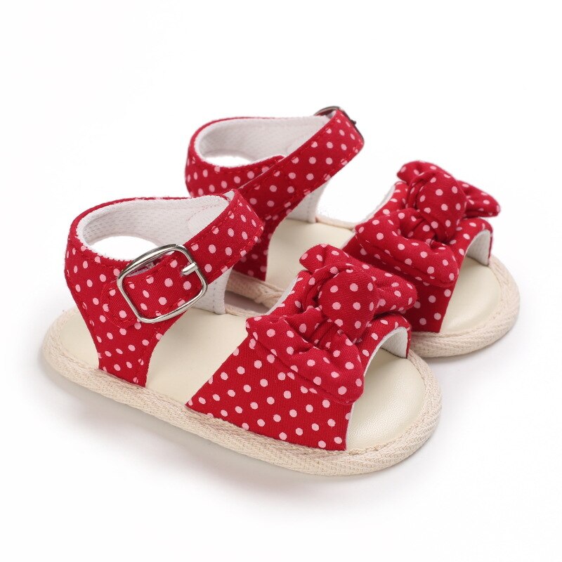 Sandales d'été respirantes pour bébés filles de 0 à 18M, chaussures de princesse papillon à semelle souple de couleur unie pour l'extérieur et l'intérieur des tout-petits: Red / 13-18 mois