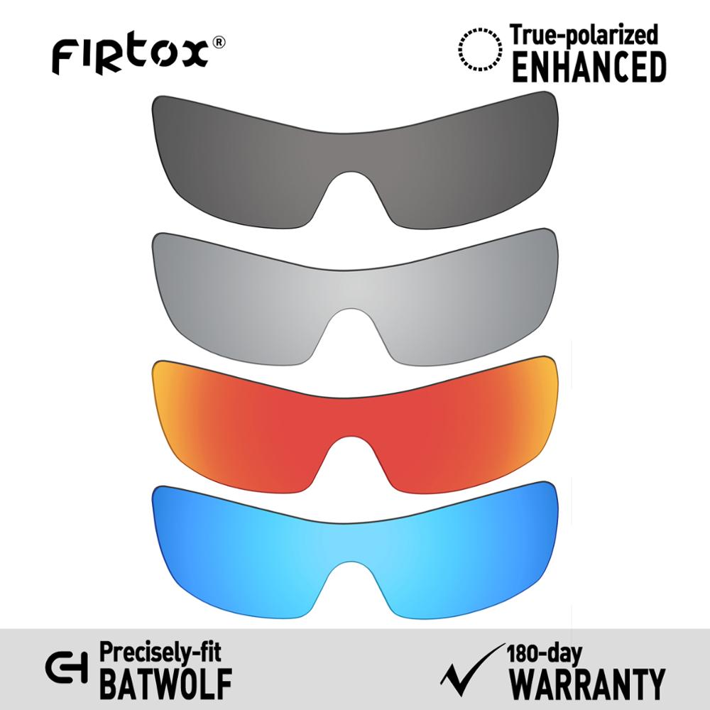 Firtox verdadeiro uv400 lentes polarizadas substituição para-óculos de sol oakley batwolf oo9101 (lente compatível apenas)-várias cores: BlackTitaniumRedBlue