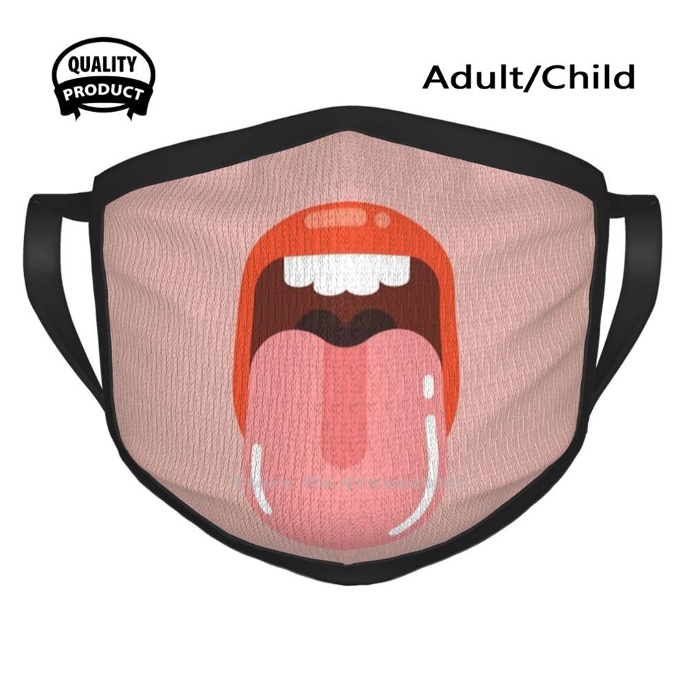 Foulard bouche et langue prêt à donner, Cycle de pêche, cyclisme, langue buccale, hygiène des dents, lèvres Sexy: Black Mask / Child Size