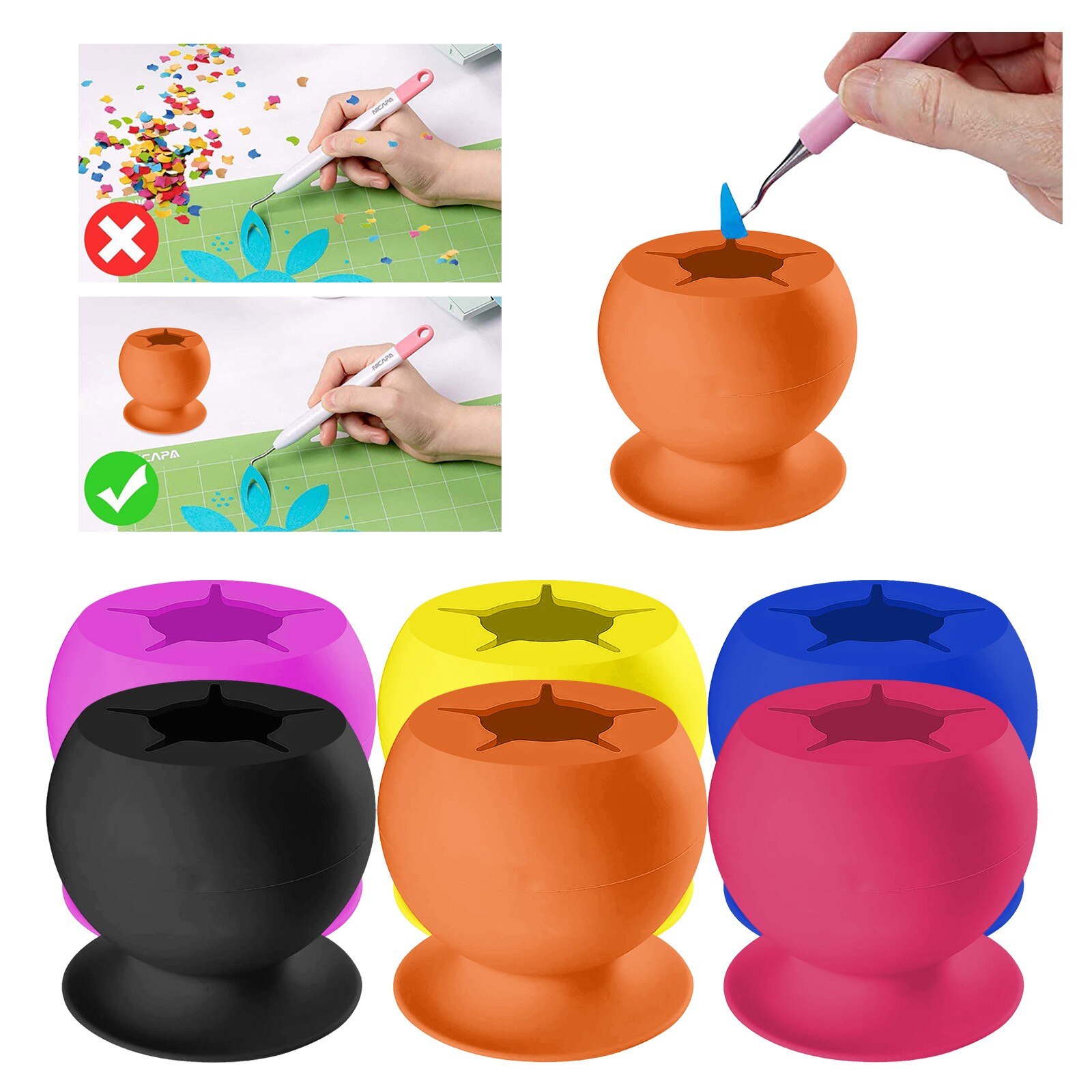 25# Weeding Waste Collector, Vinyl Silicone Suction Cup Waste Collector Suctioned Vinyl Weeding Scrap Collector Weeding Tool Kit