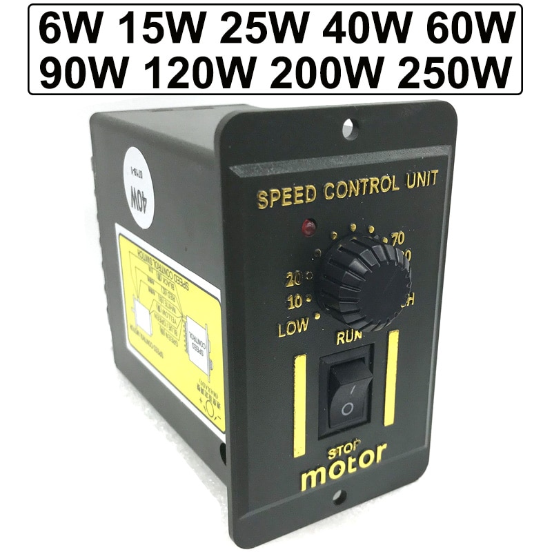 220V AC Motor Speed Controller 6/15/25/40/60/90/120/ 200/250W AC 220V Voor Vooruit Achteruit Eenfase AC Motor Control