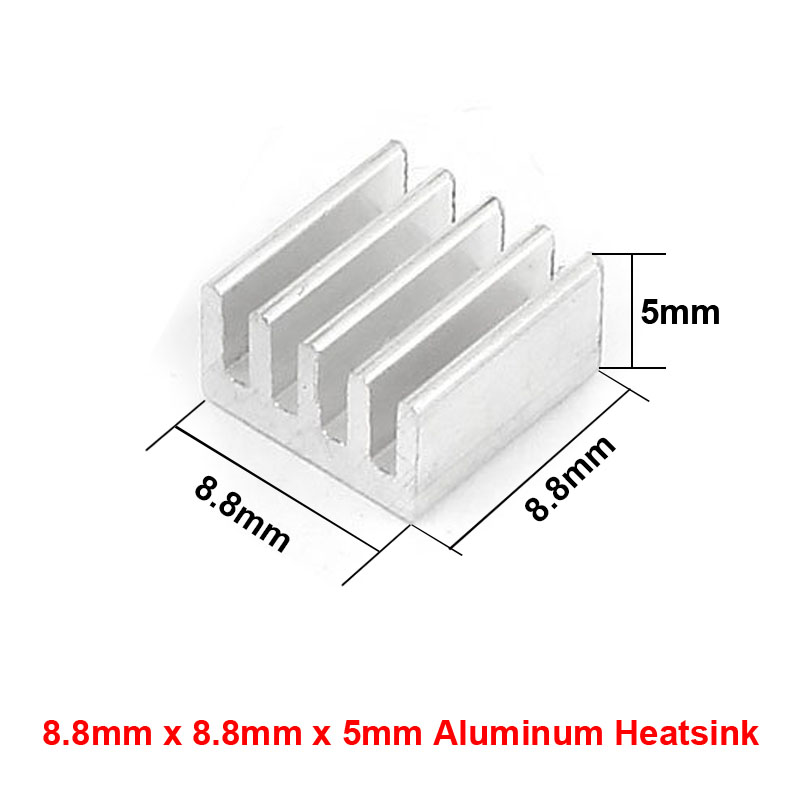 En-Labs 10pcs Silver 10x10x10mm Aluminum Heat Sink Radiator Heatsink,Electronic Chip Cooling Radiator Cooler for IC MOSFET SCR: 8.8x8.8x5mm