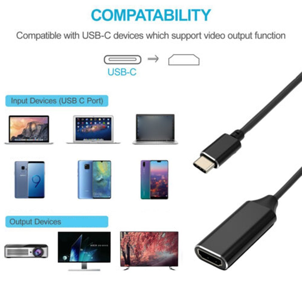 Skintek USB-C Naar HDMI Adapter 4K 60Hz - 15cm Kabel Voor Laptop, Mac & PC