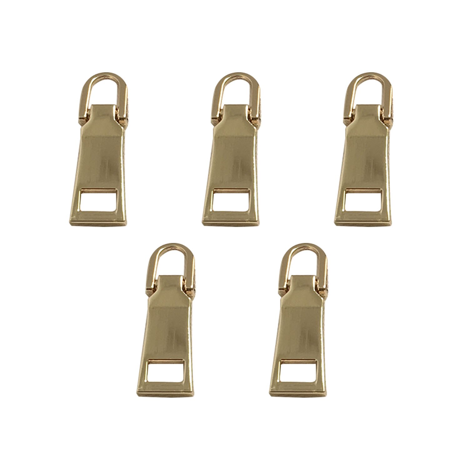 5 stuks jas kleding tas jeans rits trekker vervangende metalen treklip fixer reparatie trekkers voor bagage koffer rugzak jas: Goud