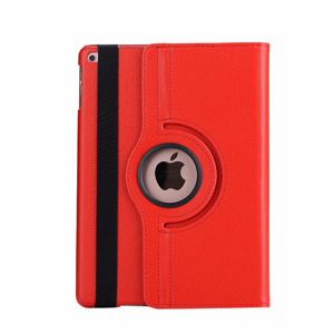 Para ipad Mini1/2/3 Funda para tableta con soporte giratorio de 360 grados Funda de cuero tipo Folio para ipad Mini 2 Mini 3 7,9 pulgadas Funda: Rojo