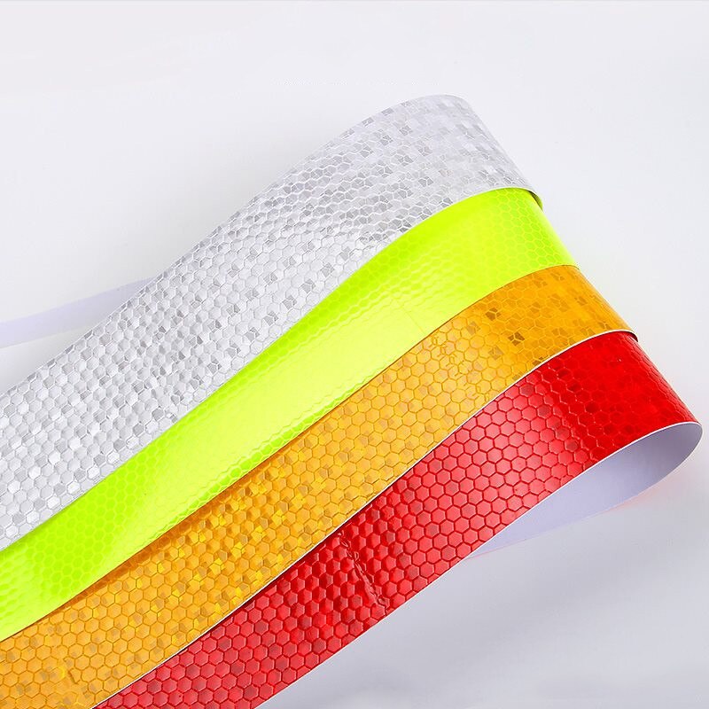 5Cm X 3M Reflecterende Materiaal Sticker Veiligheidswaarschuwing Tape Reflecterende Folie Auto Motorfietsen Veiligheid Waarschuwing Tape Reflecterende Stickers