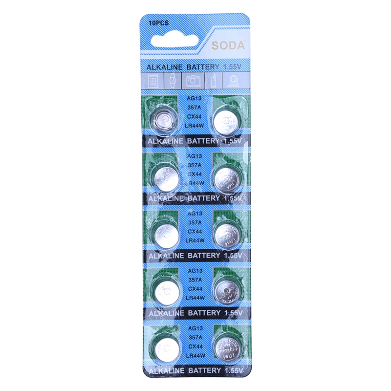 Lot de 10 Piles AG13 LR44 G13-A D303 L1154 L1154F EPX76 A76 RW82 357 SR44 alcaline