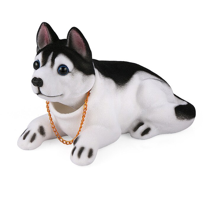 Bilpynt ryster hund nikkende hvalp dukke sød auto instrumentbræt indretning ryster på hovedet bobblehead hund boligindretning: Husky